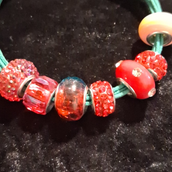 Pandora Bracelet Green and Red Charm S Are Not Pandora - Picture 9 of 10